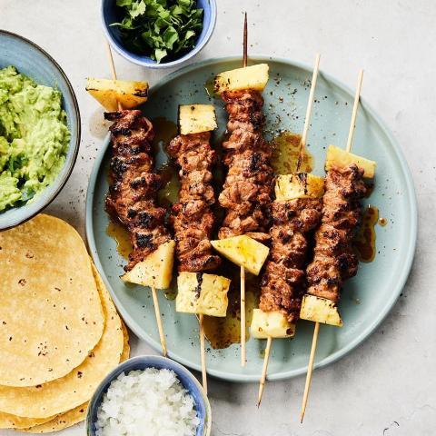 Karréspett med ananas och guacamole