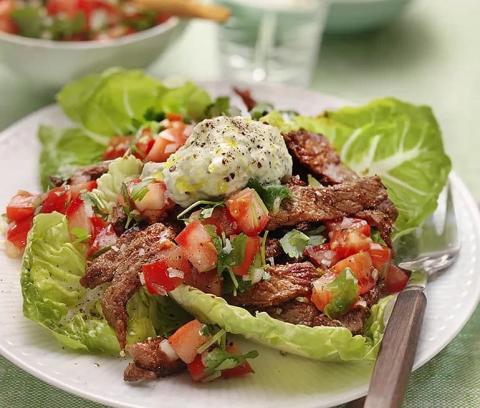 Kryddig biff med pico de gallosalsa