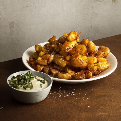 Friterad färskpotatis med dragonmajonnäs