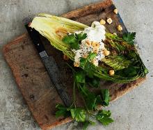 Grillad sallad med ädelost
