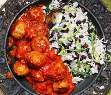 Mexikanska köttbullar med bönris