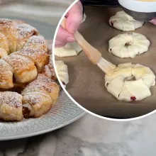 Enkla ”äppelmunkar” med smördeg